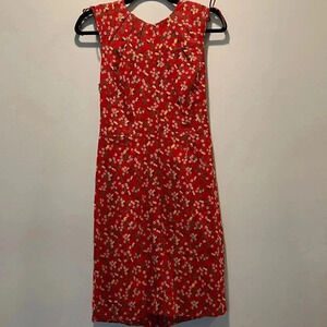 Whistles Red dress w/ Yellow Flowers